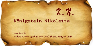 Königstein Nikoletta névjegykártya