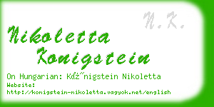nikoletta konigstein business card